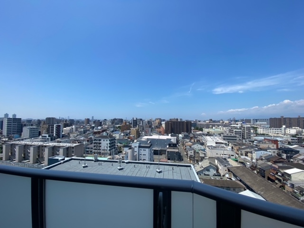 大阪府大阪市西淀川区歌島1丁目,プレサンス塚本アクミリオン1101号室西側ベランダから見た青空と歌島の街が広がる絶景