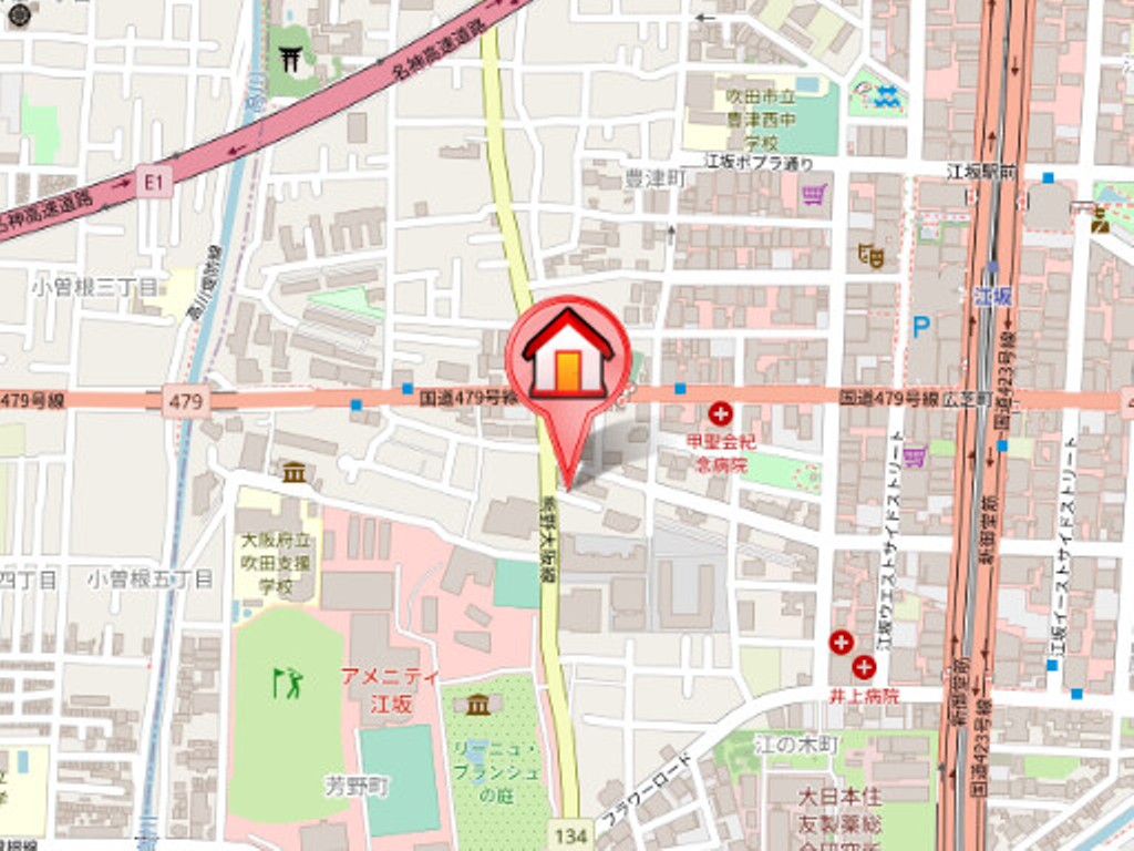大阪府吹田市江の木町10-3,ディームス江坂の周辺地図